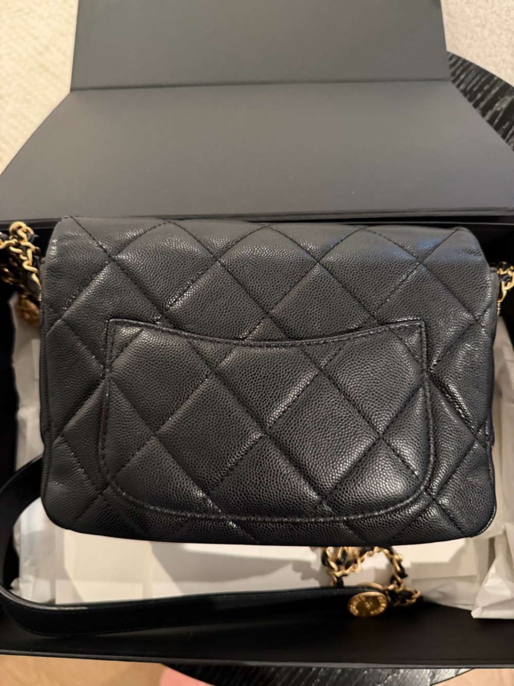 CHANEL Black Quilted Mini Flap Crossbody with Gold Hardware - Picture 5 of 7